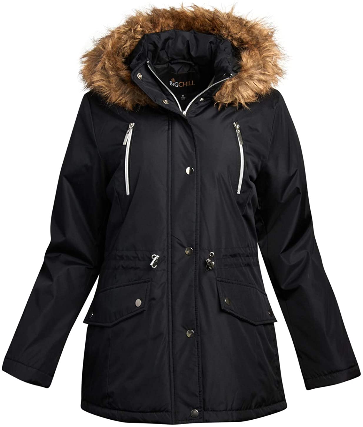 Big Chill Women's Winter Coat – Heavyweight Parka Anorak Long Length Jacket with Faux-Fur Trim Hood - Home Decor Gifts and More