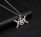 Retro Symmetrical Moon Hollow Pentagram Pentagram Stainless Steel Pendant Necklace | Decor Gifts and More