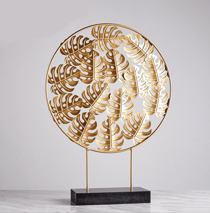 Gold Oriental Leaf Ornament | Decor Gifts and More