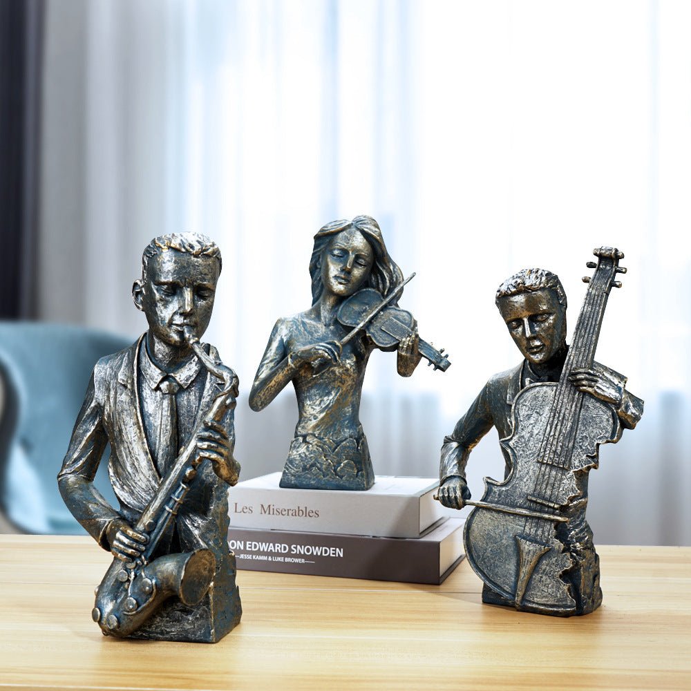 Creative Band Violin Saxophone Musician Art Ornament | Decor Gifts and More