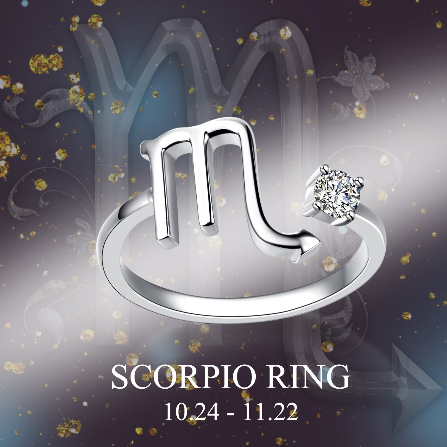 925 Sterling Silver Zodiac Sign 12 Constellation Astrology Adjustable Cute Ring (Leo) | Decor Gifts and More