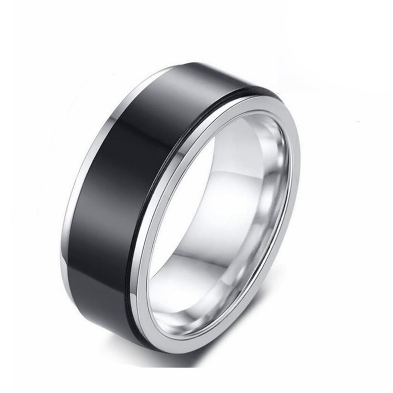 Titanium Steel Rotating Ring Stainless Steel Men's Double Rotating Ring | Decor Gifts and More