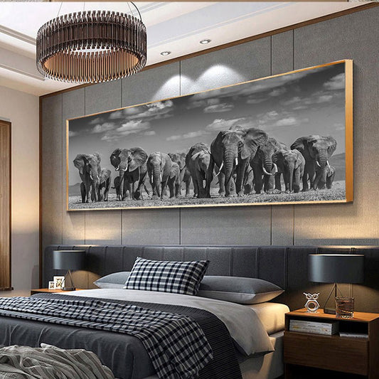 Mural Of Black Africa And Elephants | Decor Gifts and More