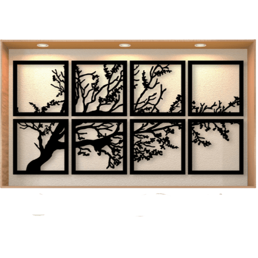 Wooden Framed Wall Silhouette Set Tree of Life - Home Decor Gifts and More