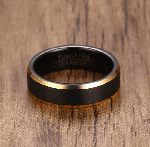 Black Gold Color Tungsten Ring Men Carbide Engagement Rings Jewelry Matte Brushed Wedding Anillos Band USA Size 5 to 15 | Decor Gifts and More