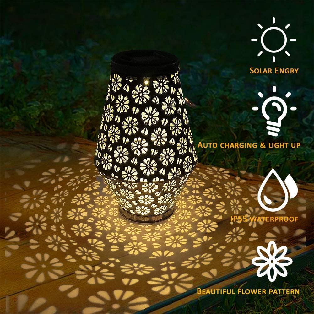 Solar Lanterns, Garden Solar Lantern Lights Outdoor Hanging, Solar Chandelier with Handle Garden Decor Retro Metal Waterproof for Patio Porch Lawn Pathway Backyard Courtyard Decorative | Decor Gifts and More