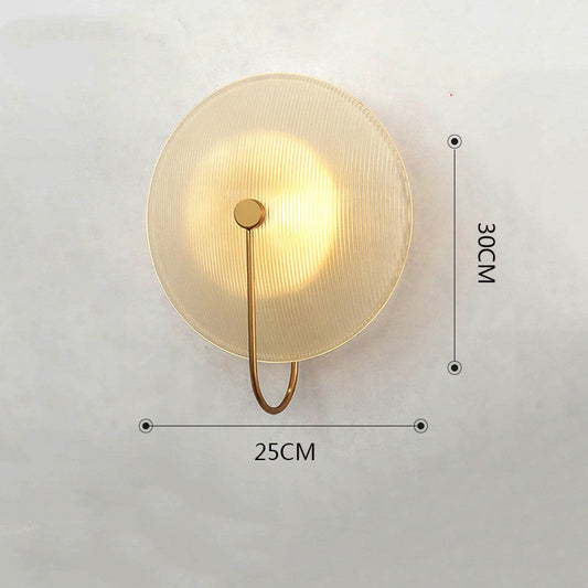 Bedside Door Aisle Round Glass Wall Lamp