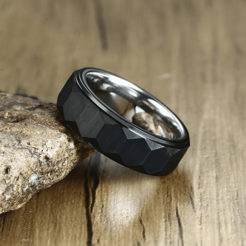 Hexagonal Tungsten Steel Ring | Decor Gifts and More