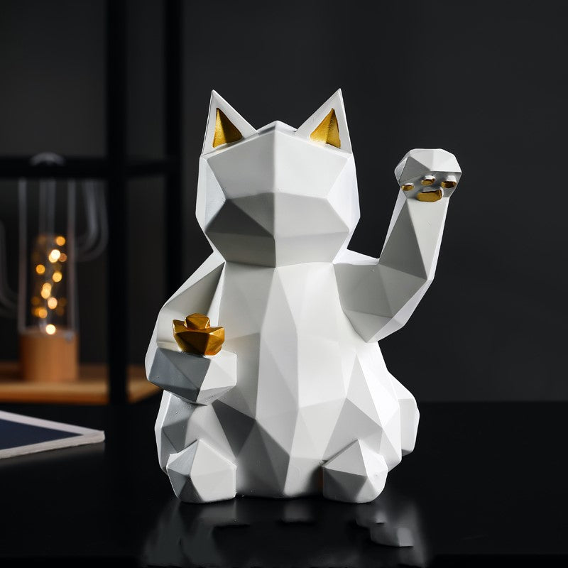 Creative geometric lucky cat ornaments | Decor Gifts and More