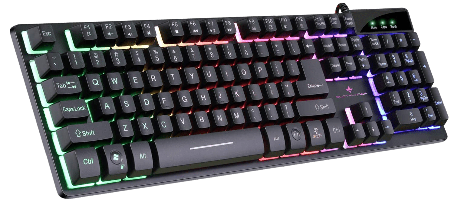 RGB Gaming Keyboard USB Wired Gaming Keyboard with Dedicated LED Media Controls Desktop, Laptop - Home Decor Gifts and More