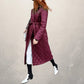 red winter coat trench coat