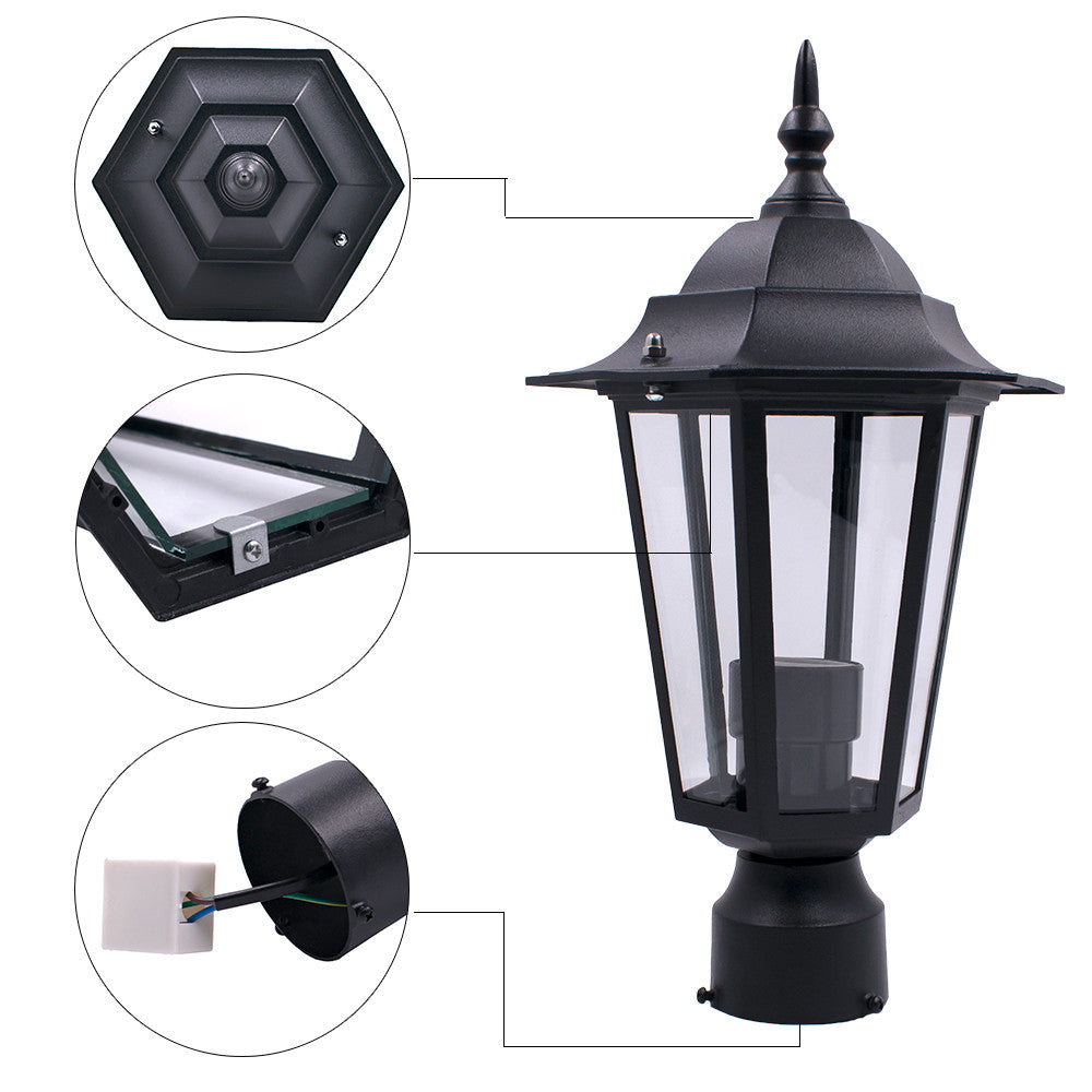 Post Pole Light Outdoor Garden Patio Driveway Yard Lantern Lamp Fixture Black | Decor Gifts and More