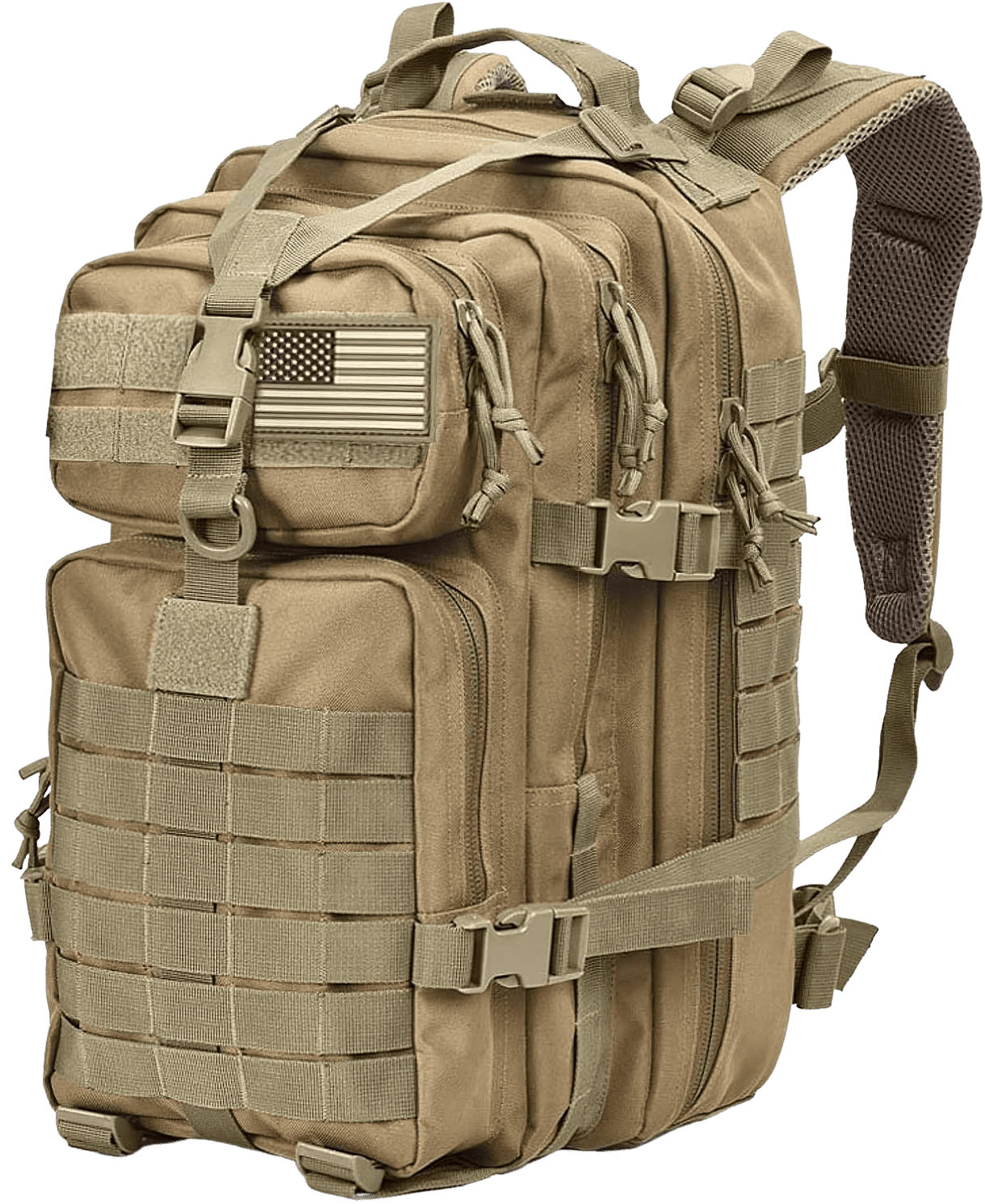 Tru Salute Military Tactical Backpack Large Army 3 Day Assault Pack Molle Bugout Bag Rucksack (Tan) - Home Decor Gifts and More