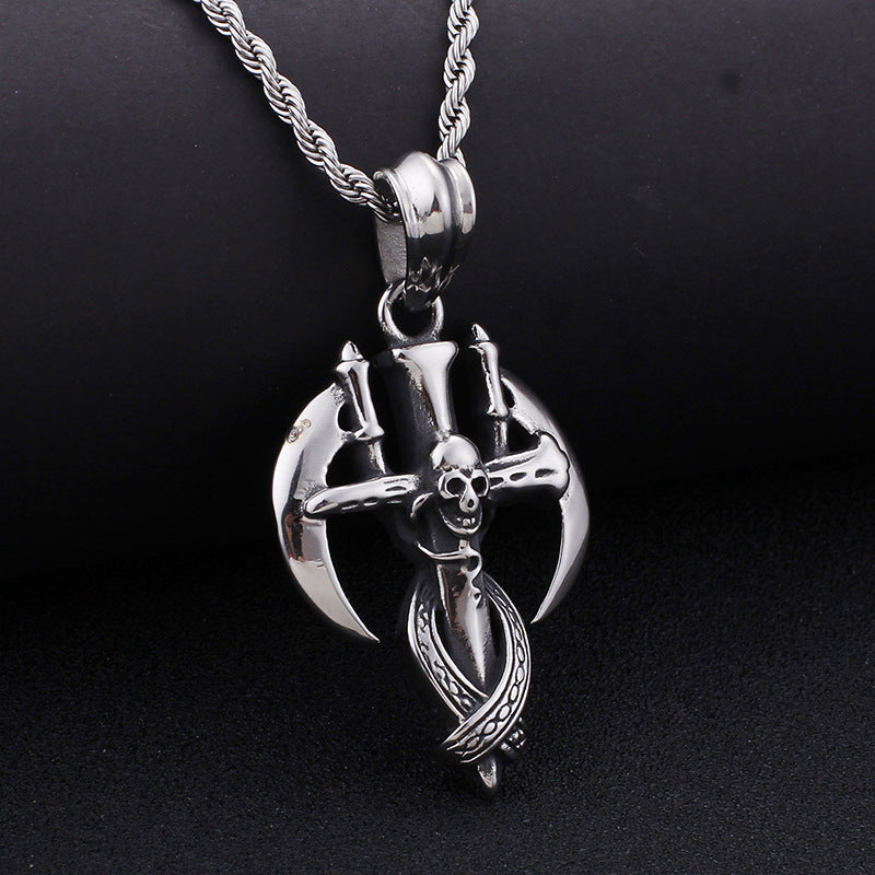 Wholesale Stainless Steel Jewelry Skull Head Death Sickle Pendant | Decor Gifts and More