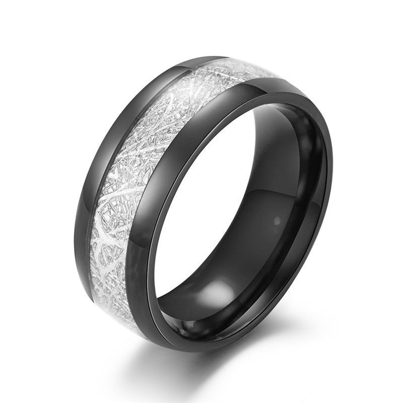 Carbon Fiber Couple Stainless Steel Jewelry Inlaid Anti-Stone Men's Ring | Decor Gifts and More