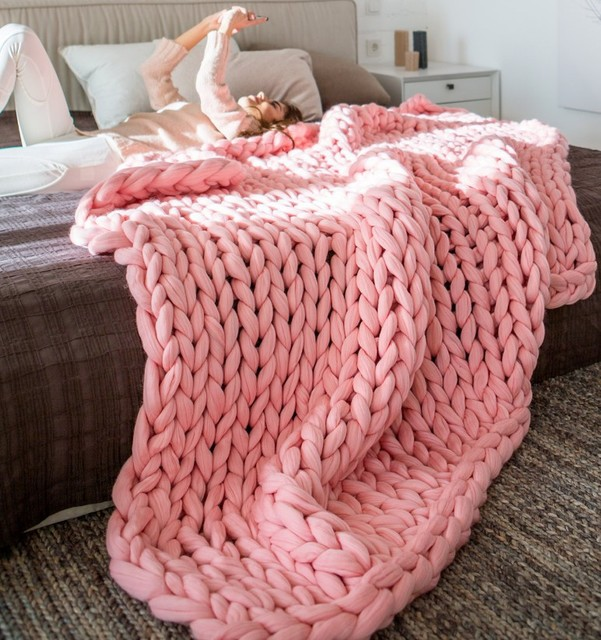 Acrylic woven super thick wool blanket | Decor Gifts and More