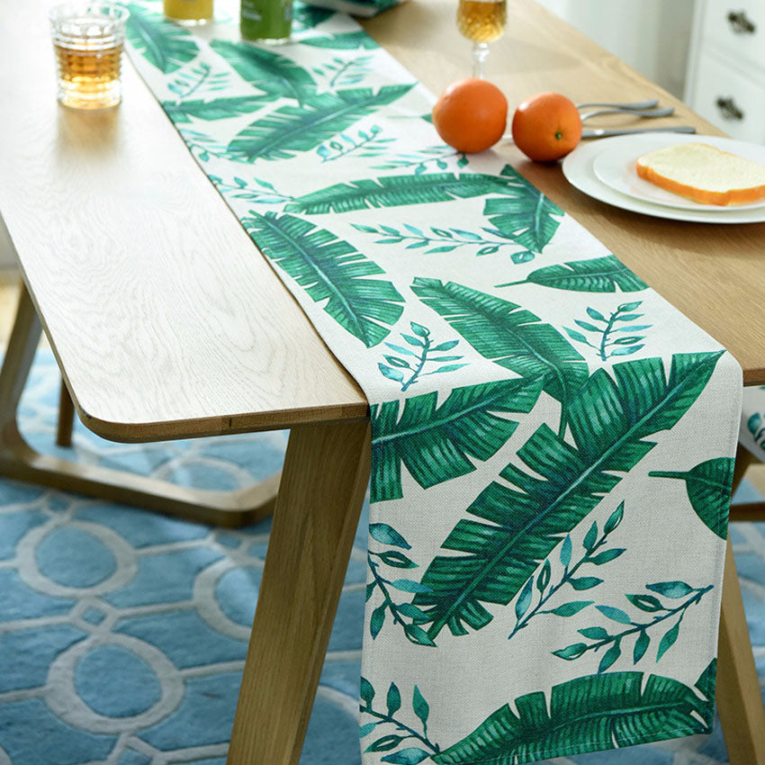 Coffee Table Nordic TV Cabinet Funlife Dining Table Cotton And Linen Green Plant Table Runner