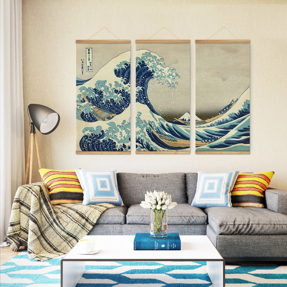 Triple solid wood scroll painting | Decor Gifts and More