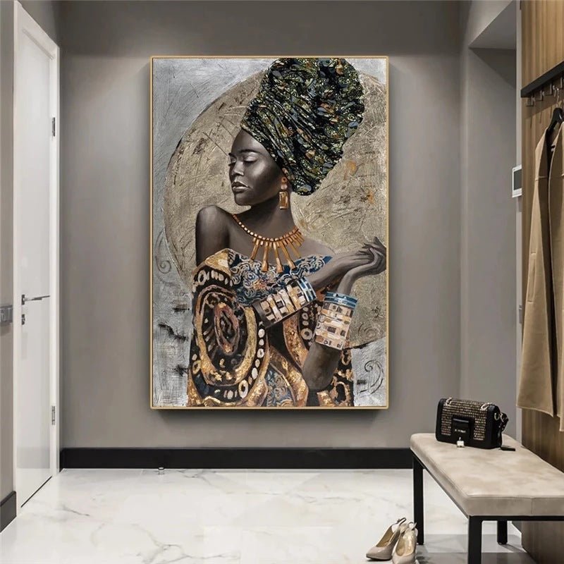 African Art Abstract Female Canvas Painting HD Print | Decor Gifts and More