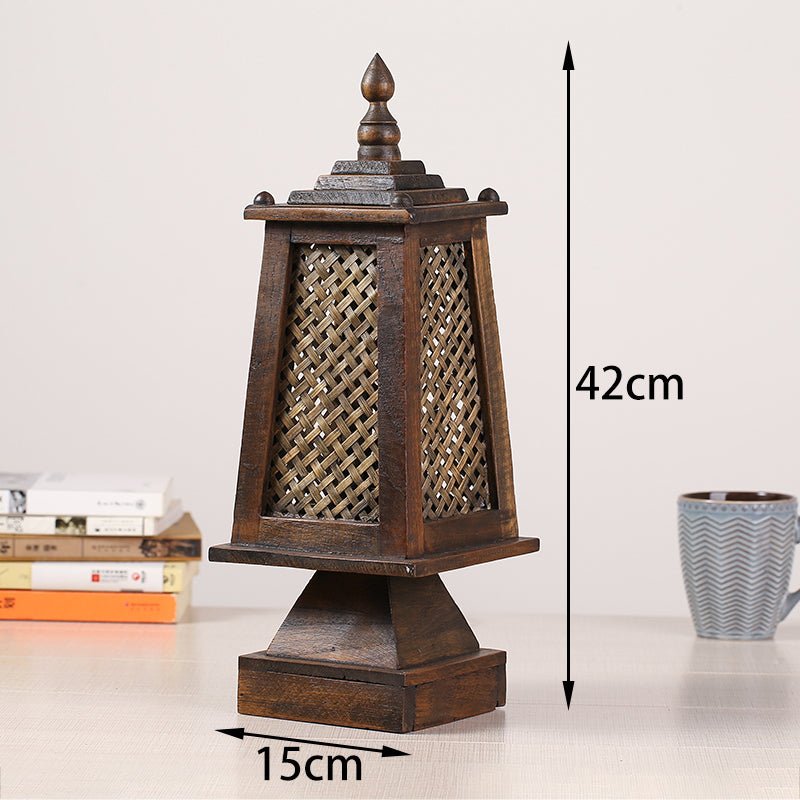 Retro Table Lamp Wood Bamboo Bedside Lamp