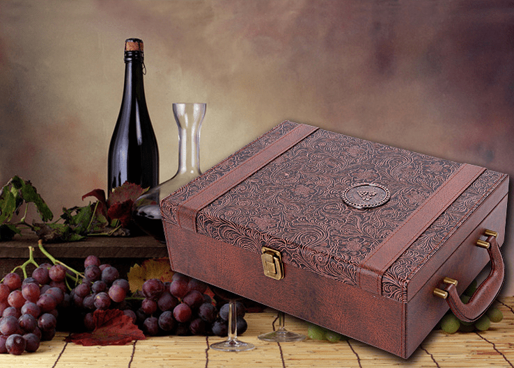 Creative Wine Box Leather Gift Box Handmade Home Kitchen Bar Accessories Decor Lafite Wine Holder Wine Packaging Box Friend Gift | Decor Gifts and More