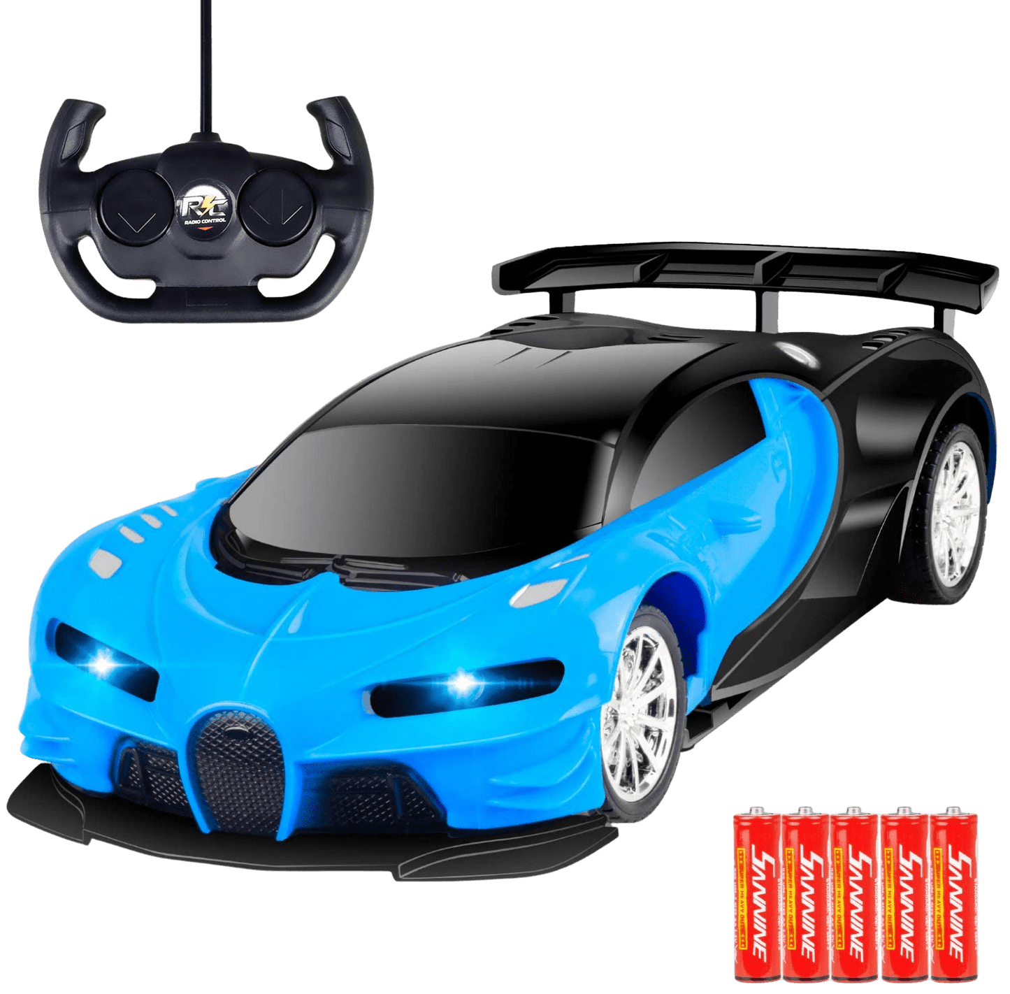 Cusocue Remote Control car,RC Cars 1/16 Scale Drift Toy Racing Bule Car,with LED Lights High Speed Car for Kid 3 4 5 6 7 8 9 Year Old Kids Boys and Girls | Decor Gifts and More