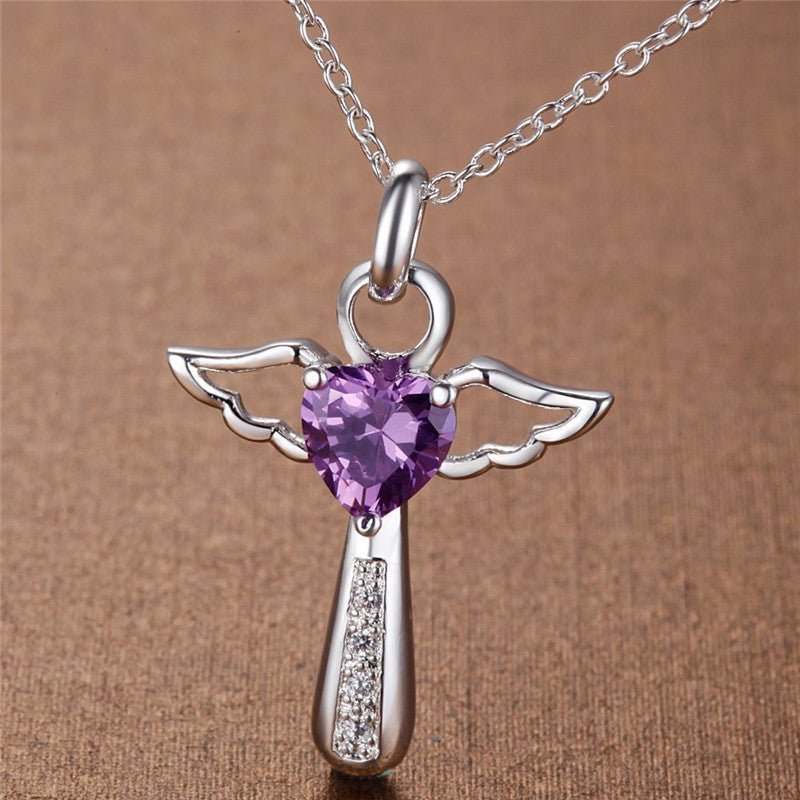 Purple zircon crystal pendant necklace | Decor Gifts and More