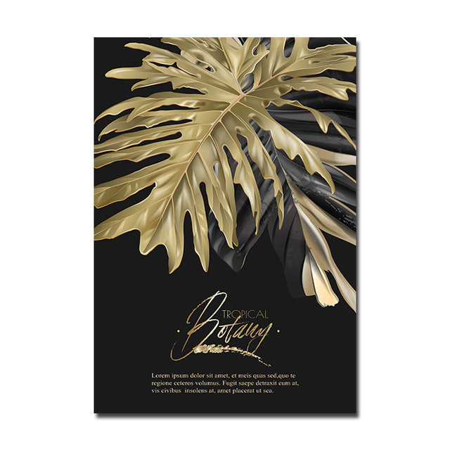 Golden leaf canvas decorative painting | Decor Gifts and More