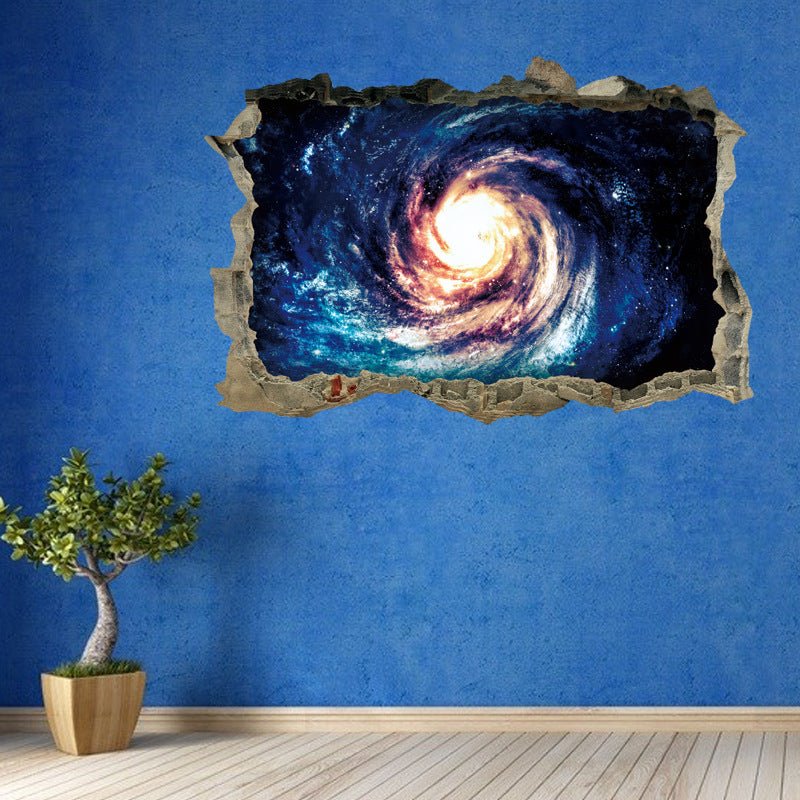 New Wall Stickers Broken Wall Starry Sky Series Galaxy Black Hole Vortex Home Decoration Removable | Decor Gifts and More