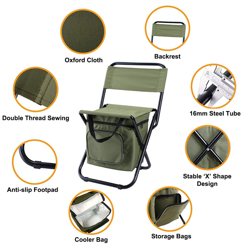 Fishing Chair Movable Refrigerator Keep Warm Cold Portable Folding Beach Chair | Decor Gifts and More