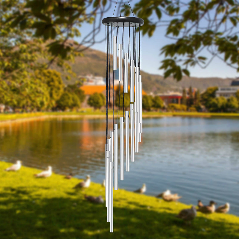 Rotating metal solid wood aluminum tube wind chimes | Decor Gifts and More