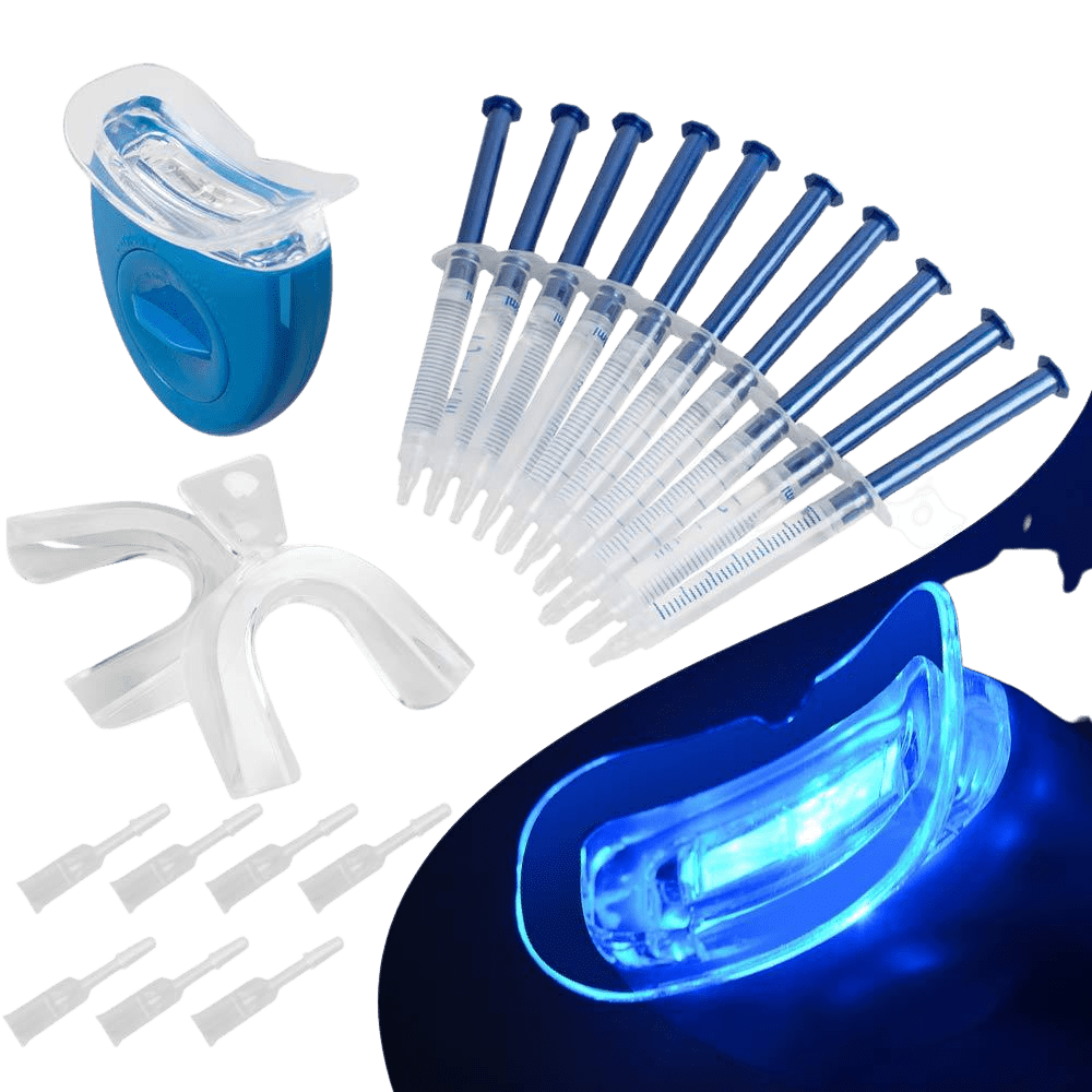 Teeth Whitening Kit,10 PCs Whitening Gel Tooth Whitener Teeth Bleaching System,Teeth Whitening Strips Oral Gel Kit,One LED Whitening Light and 2 PCs Mouth Tray | Decor Gifts and More