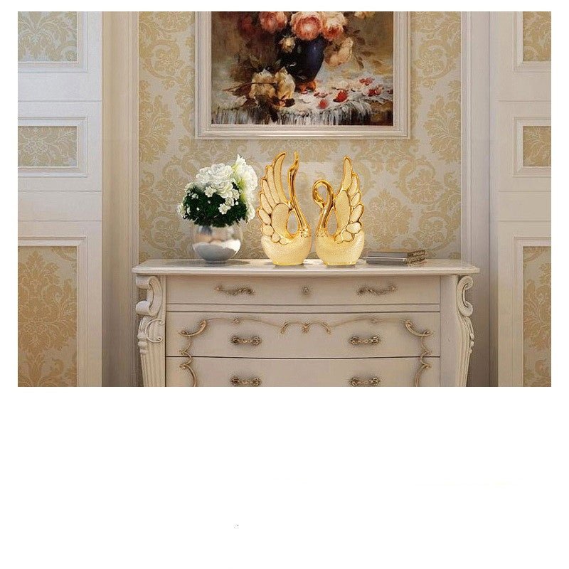 Gold-plated swan ornaments | Decor Gifts and More