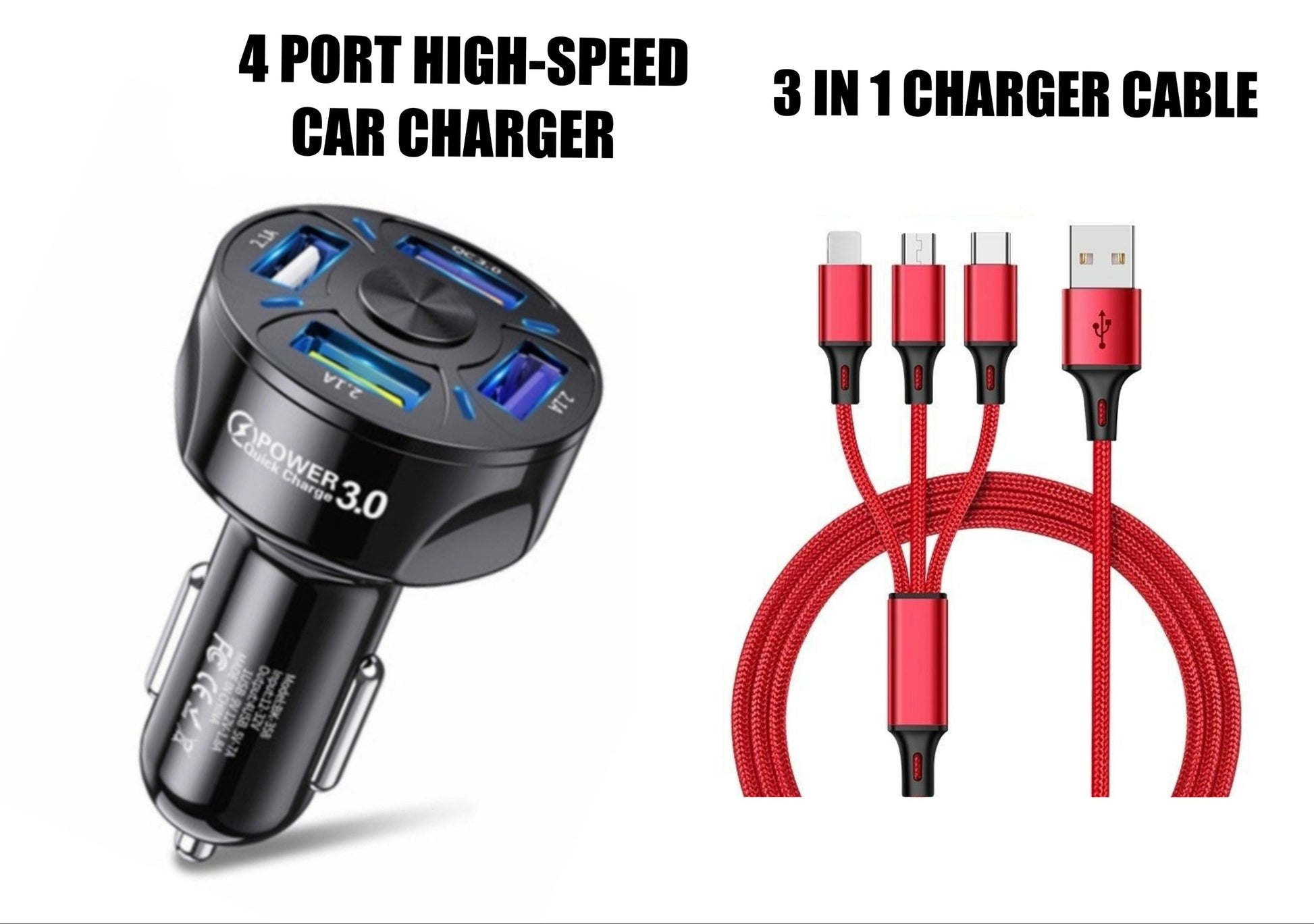 Fast Charge Car Charger One For Four | Decor Gifts and More