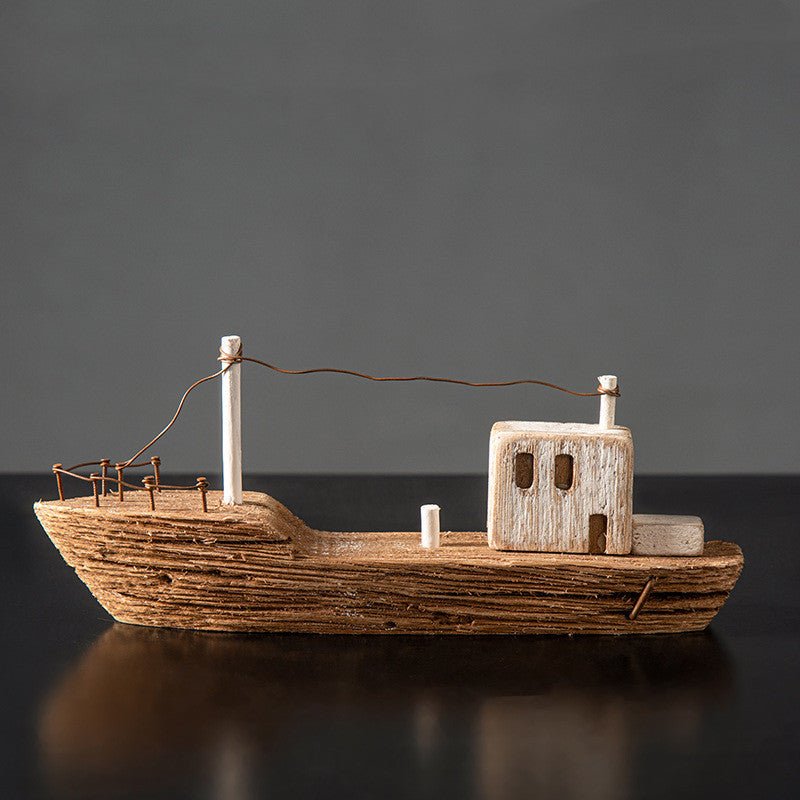 Vintage wooden ship sailing model