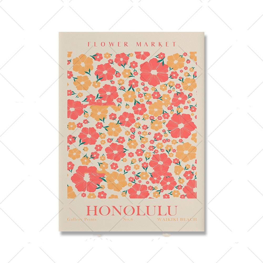 Floral Vintage Poster Canvas Print Mural | Decor Gifts and More