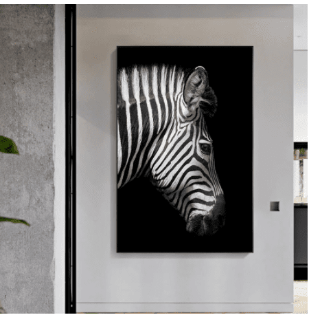 Black And White Animal Zebra Wall Art Canvas Painting Wall Poster Living Room Decor | Decor Gifts and More