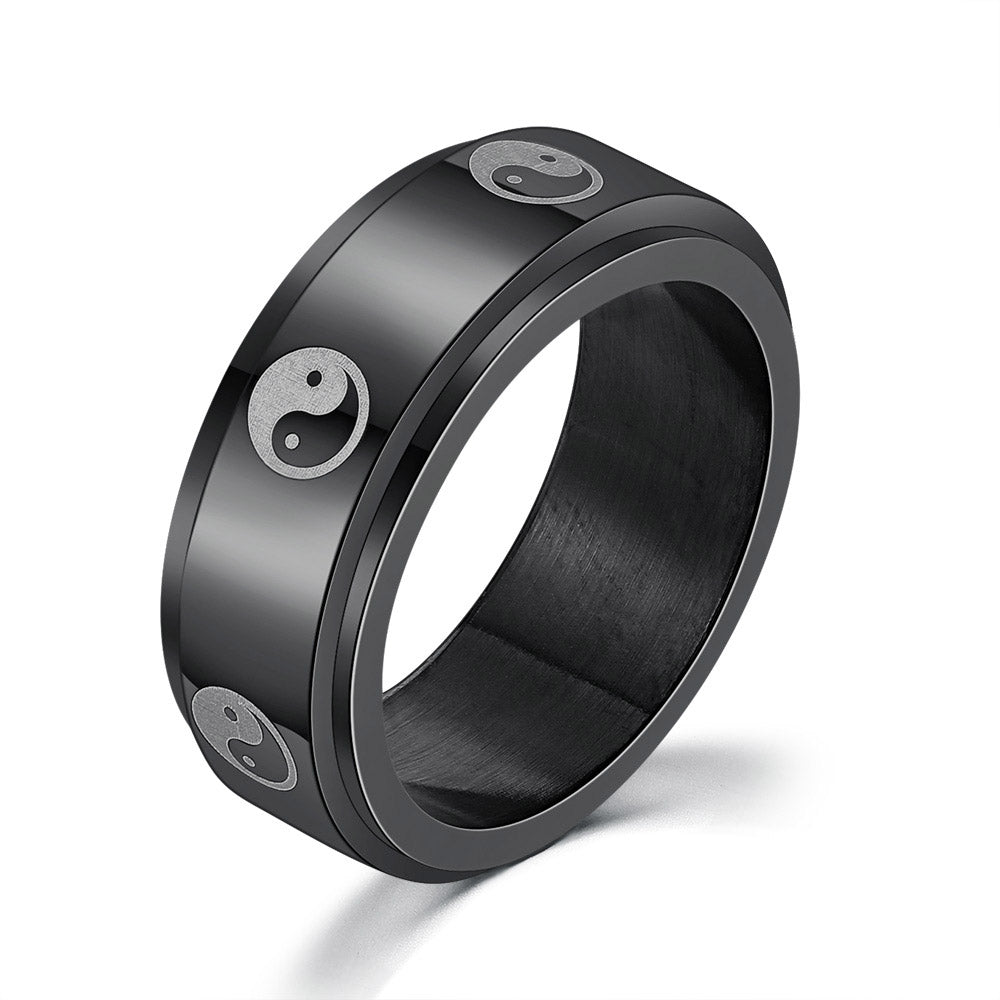 Titanium Steel Rotating Ring Stainless Steel Men's Double Rotating Ring | Decor Gifts and More