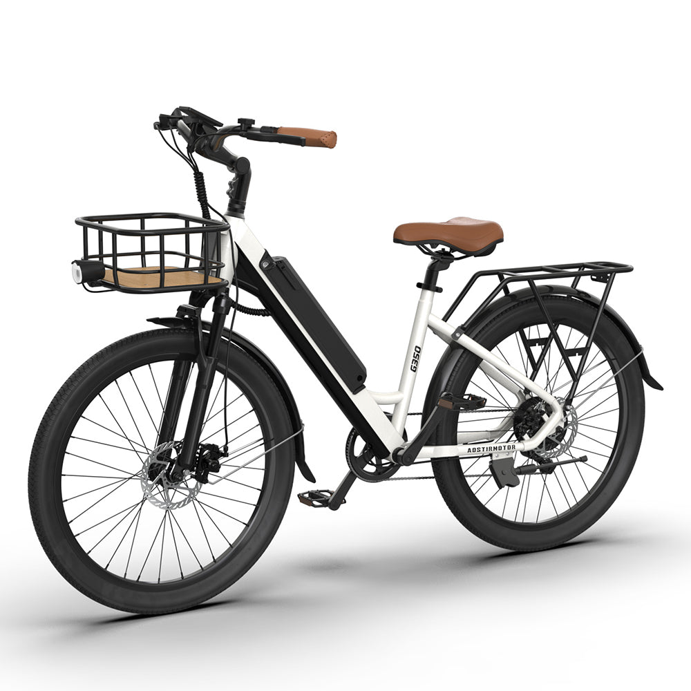 NEW G350 Ebike 350W Cruiser City Ebike With Front Basket 26 In Tire Mountain Bike 36V Battery Beach Cruiser Electric Bicycle | Decor Gifts and More