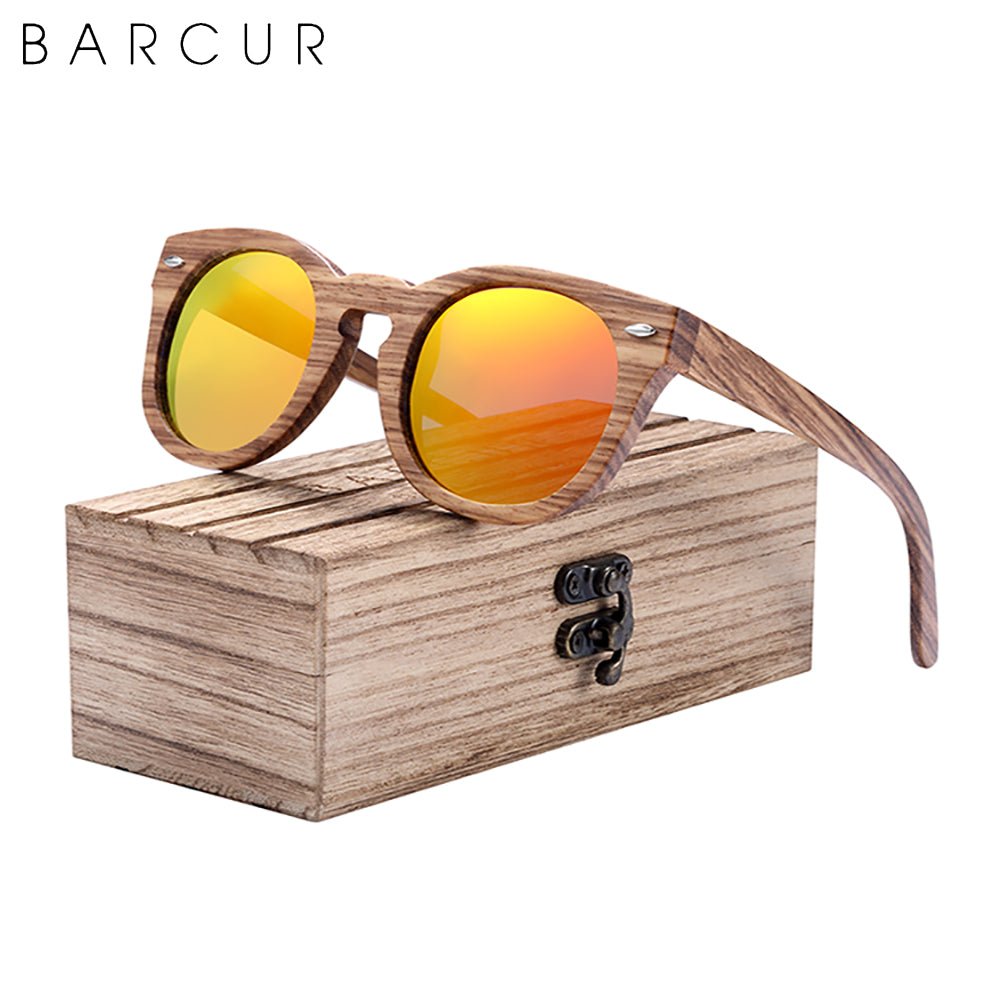 Handmade Wooden Sunglasses Round Polarized Women Round Shades for Men Women UV400 Protection - Home Decor Gifts and More