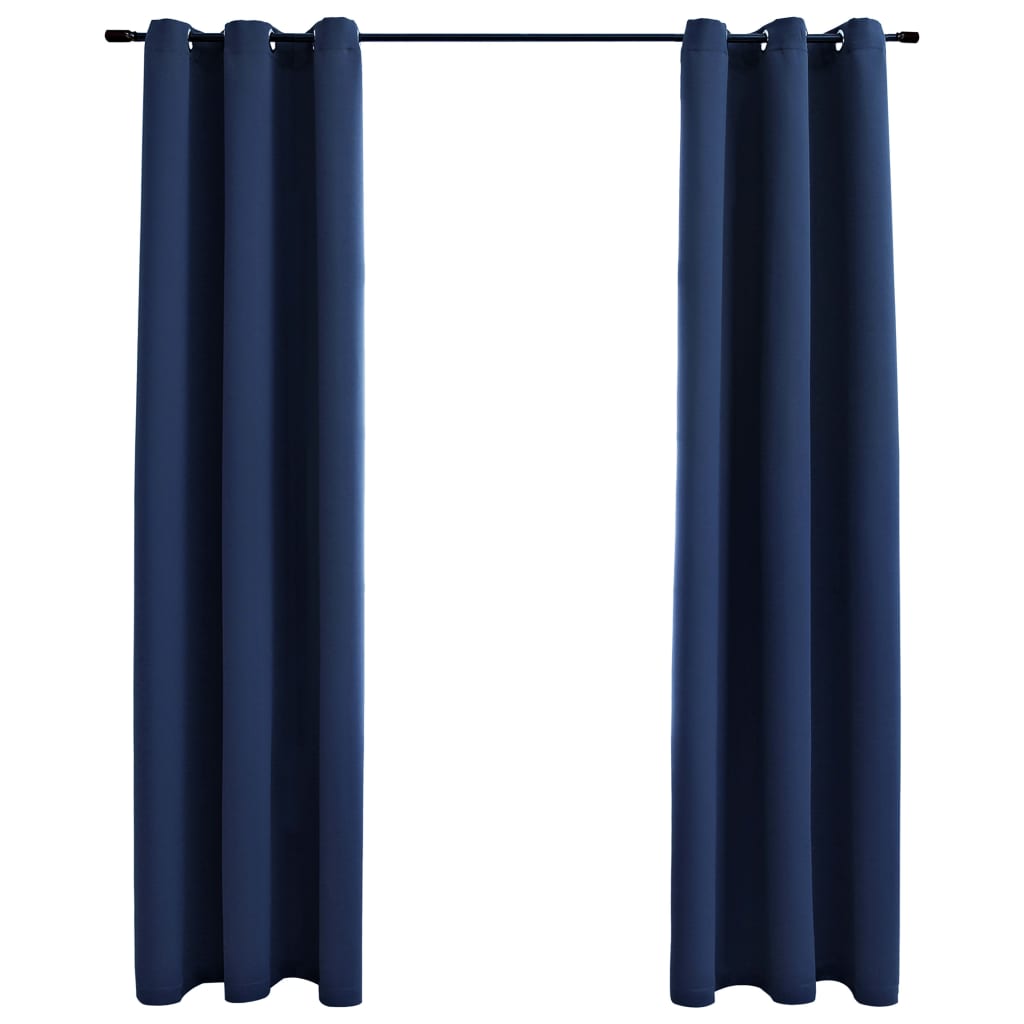 Blackout Curtains with Grommets 2 pcs Navy Blue 37x84 Inches Fabric | Decor Gifts and More