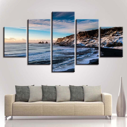 5 Piece Beautiful Scenic Ocean Landscape Mural of Coastal San Juan | Decor Gifts and More