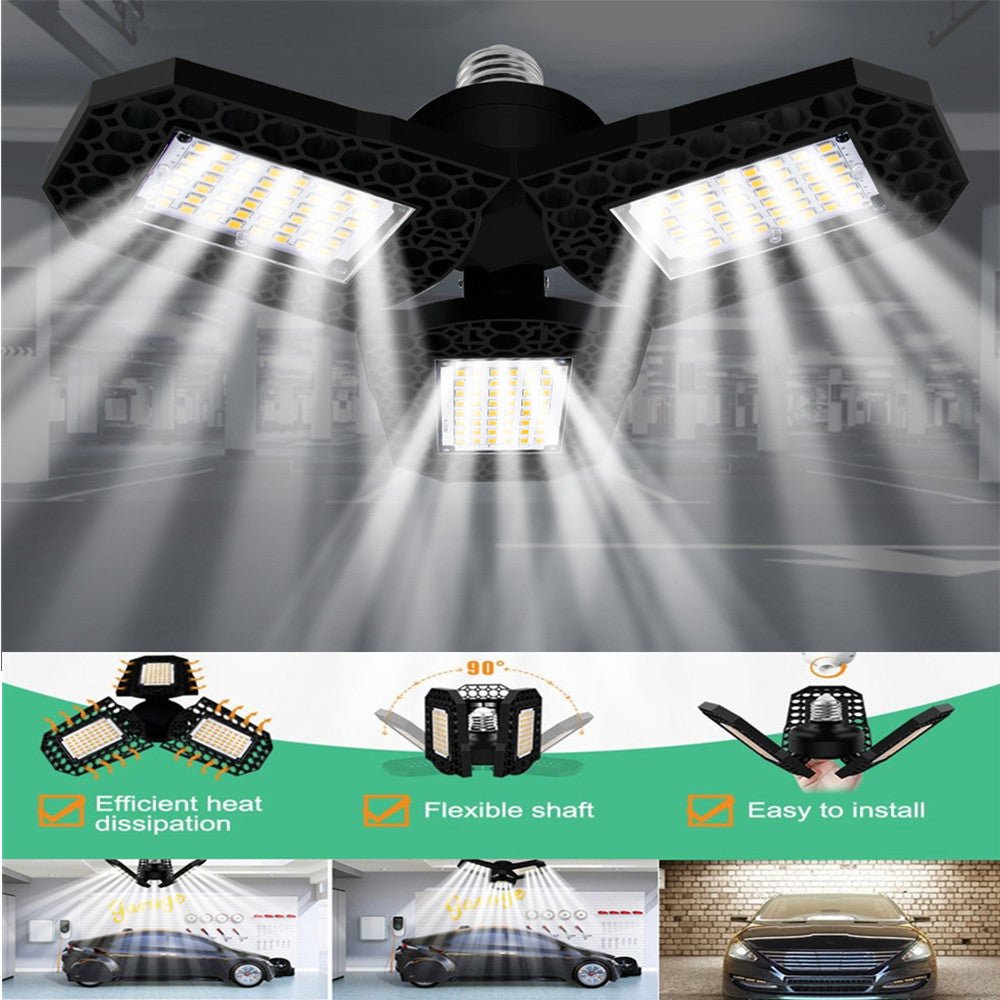 Deformable LED Garage Light Industrial Lamp E27 Super Bright Indoor LED High Bay Workshop Warehouse Lights - Home Decor Gifts and More