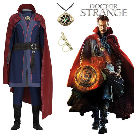 Doctor Strange Cosplay Costume Necklace Ring Steve Red Cloak Robe Halloween Carnival Suit For Kids and Adult Party Costume | Decor Gifts and More