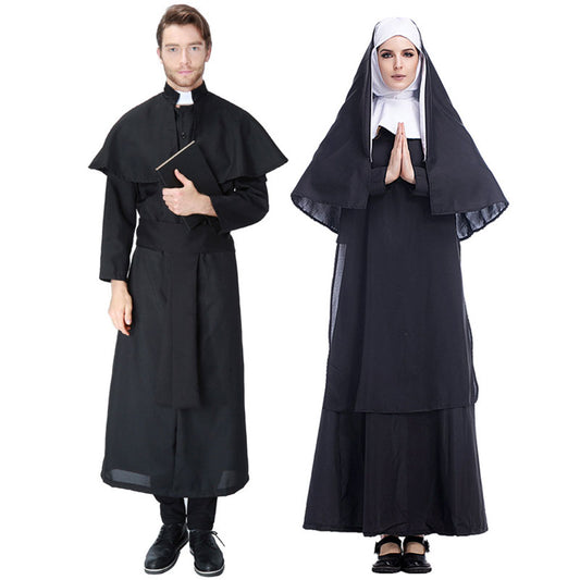 Umorden Easter Costumes Deluxe Women The Nun Costume Men Missionary Christian Clergyman Priest Jesus Costumes | Decor Gifts and More