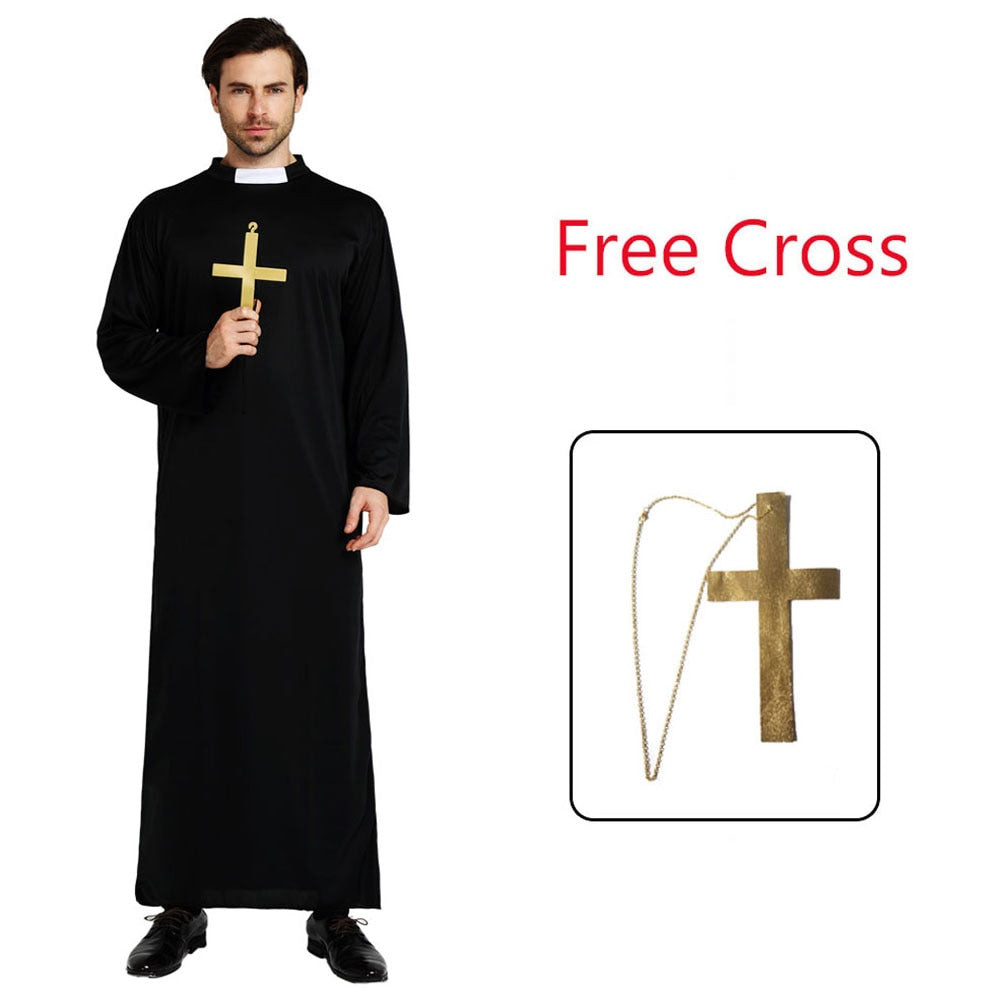 Umorden Easter Purim Halloween Costume for Men Father Priest Bishop Costumes Christian Pastor Clergyman Cosplay | Decor Gifts and More