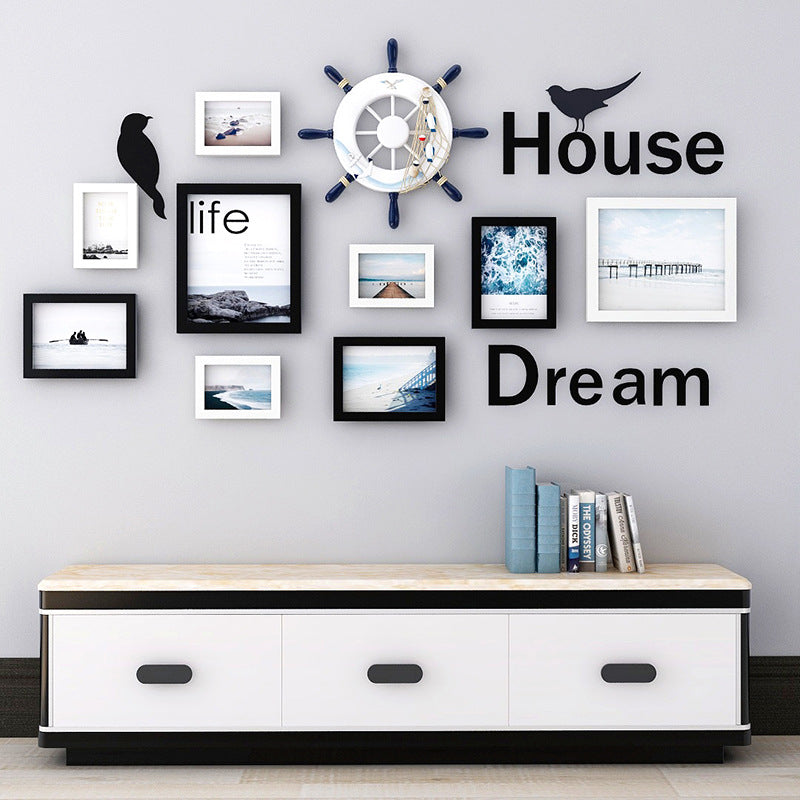 Home Dream 9-piece Photo Frame Set 5 7 10 Inches Creativity European Style Living Room Ornaments Photo Wall Portfolio - Home Decor Gifts and More