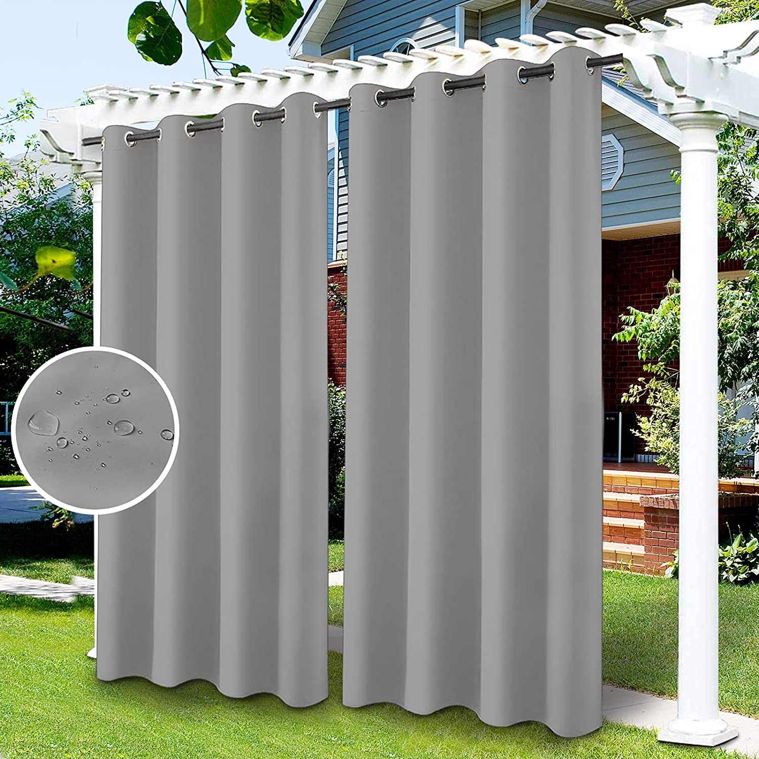Indoor Outdoor Curtains for Patio Thermal Insulated,Sun Blocking Blackout Waterproof Curtains for Bedroom Porch Pergola | Decor Gifts and More