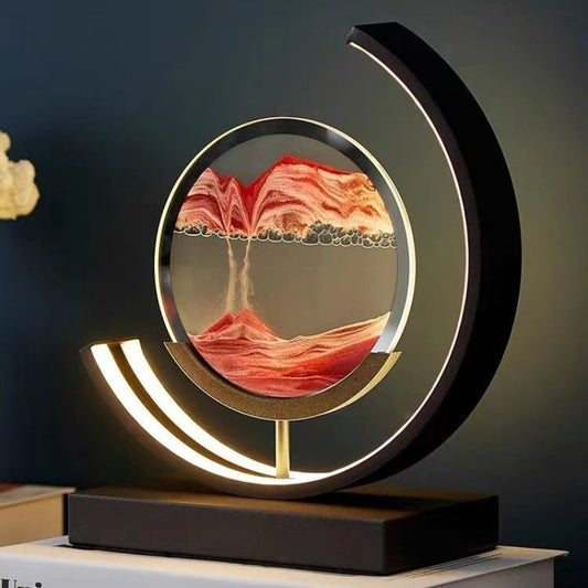 LED quicksand painting hourglass art unique decorative sand painting night light bedroom decoration glass hourglass table lamp - Home Decor Gifts and More