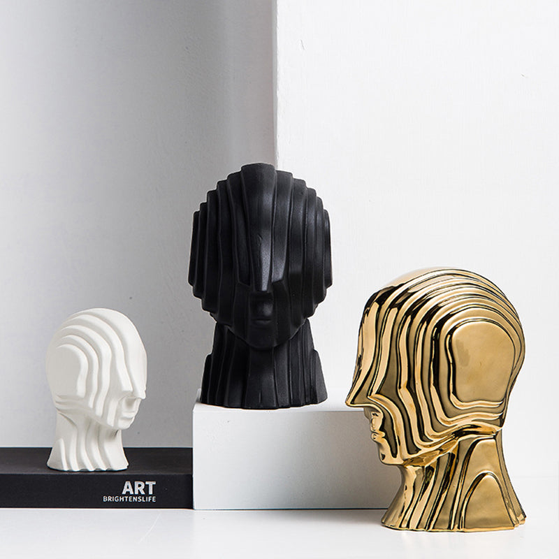 Modern Art Abstract Human Head Sculpture - Home Decor Gifts and More